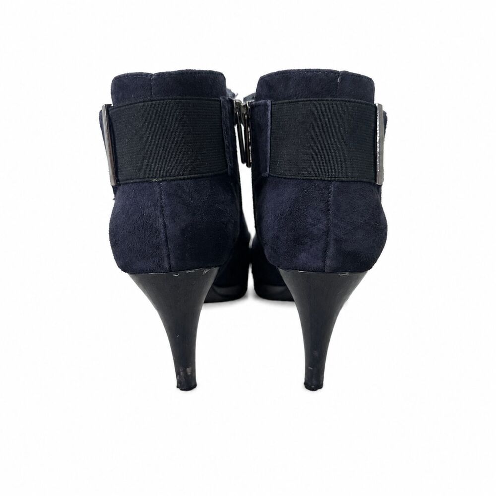Bandolino Christiana Navy Blue Suede Ankle Boots Womens Size 7M Heeled Booties - Picture 9 of 15